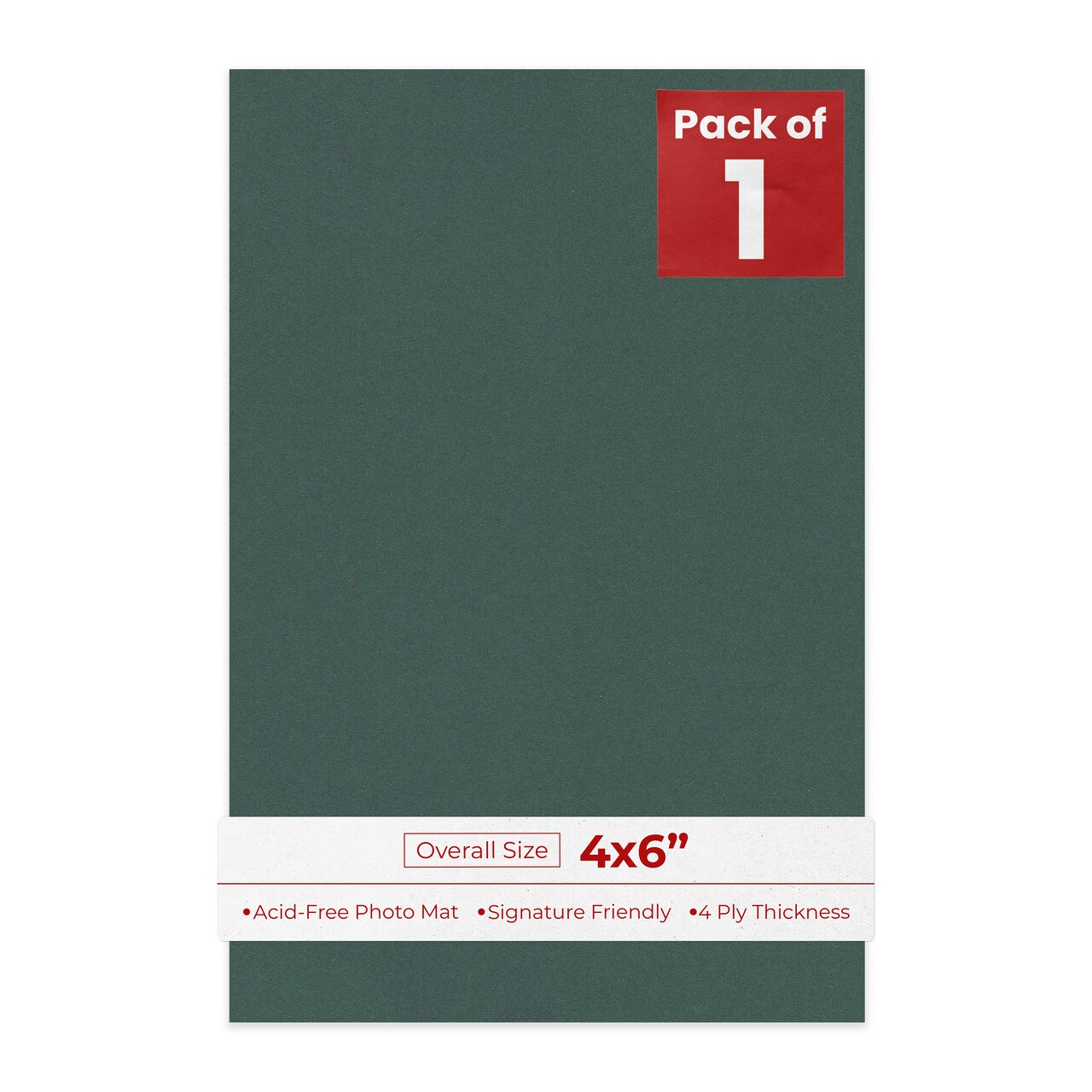 Spruce Green 4x6 Inch Uncut Mat Board - Blank Sheets, No Opening